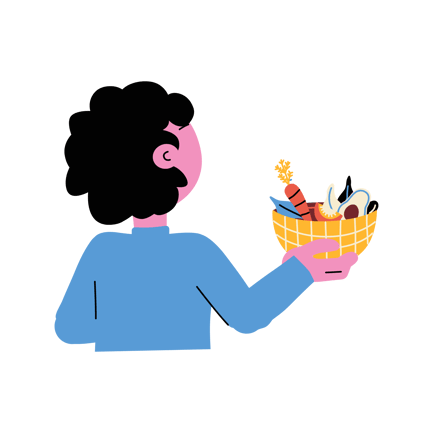 Person Holding a Basket of Healthy Food for Diet Success