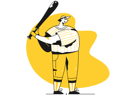 Baseball Player Hitting an Envelope With a Bat