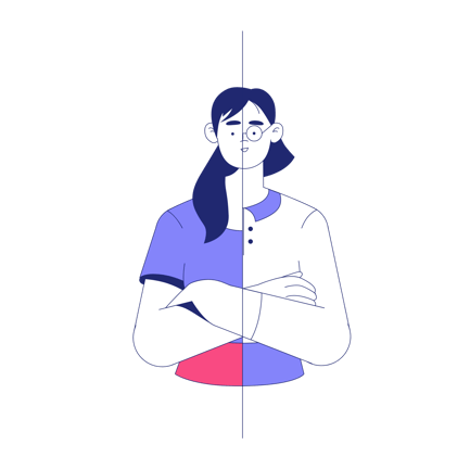 Duotone Illustration of a Social Media Marketing Specialist