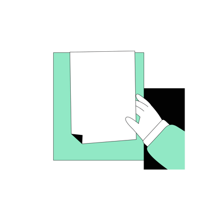 Hand Signs Document on Sticky Note Illustration