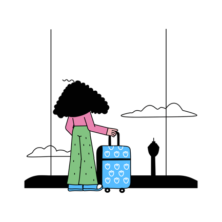 Woman Watches Airplane Take Off With Suitcase