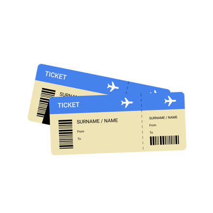 Animated Flight Tickets for Travel and Booking