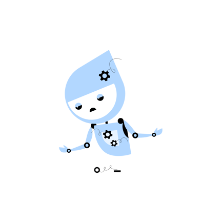 Server Error: Broken Robot Illustration