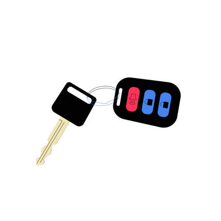 Car Key Flat Illustration