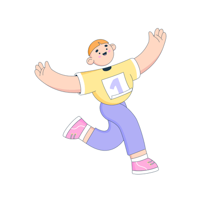 Man Successfully Crossing Finish Line