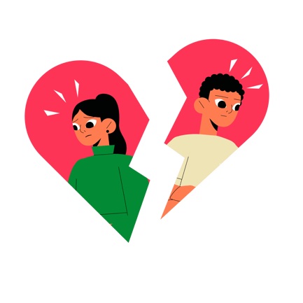 Divorce Illustration of Broken Heart