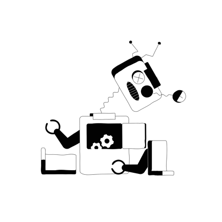 Broken Robot Server Error Illustration