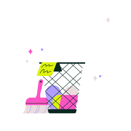 Cartoon Trash Can with Corporate Ideas