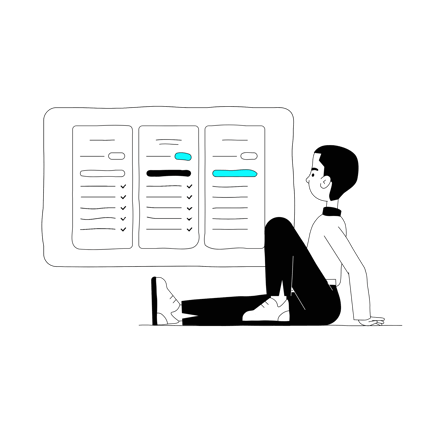 Pricing Plans Comparison Line Art Illustration