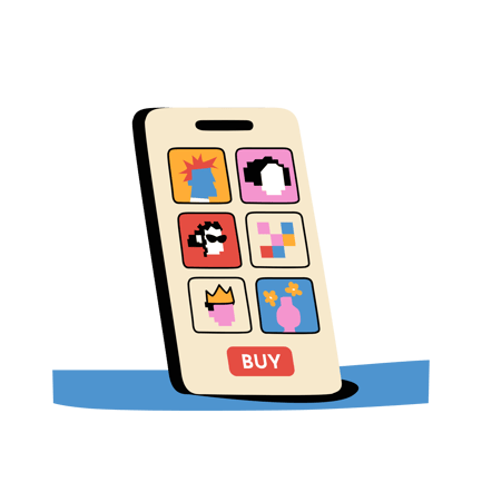 Nft Market on Smartphone Animation