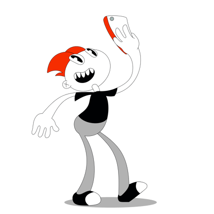 Happy Guy Looking at Phone!