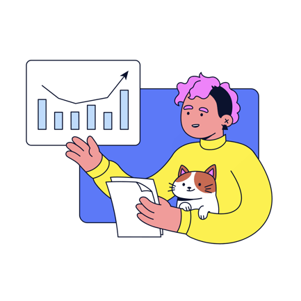 Young Woman Giving a Presentation Online