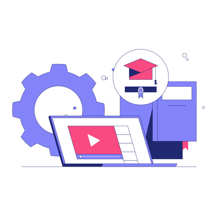 Online Video Course Duotone Illustration