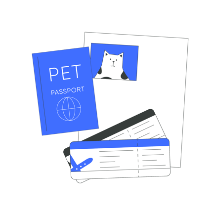Pet Passport and Travel Documents Illustration
