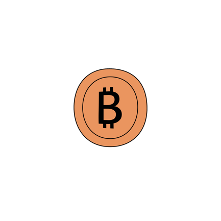 Cartoon Bitcoin Coin Illustration for Technology Themes