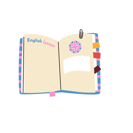 Animated English Lesson Study Notebook