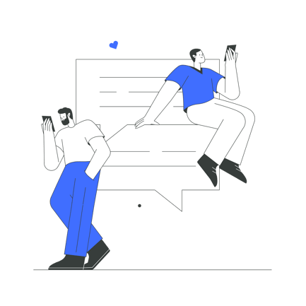 People Texting Messages Using Smartphones Illustration