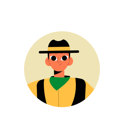 Flat Illustration of Cowboy Tipping Hat