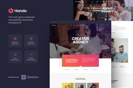 Preview: Hando - Corporate & Portfolio Elementor Template Kit