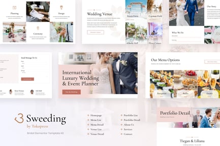 Preview: Sweeding | Wedding Event Invitation Elementor Template Kit