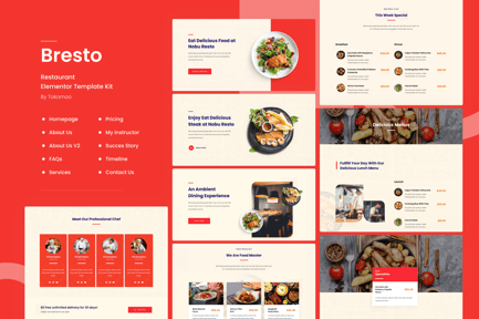 Preview: Bresto | Restaurant & Cafe Food Elementor Template Kit