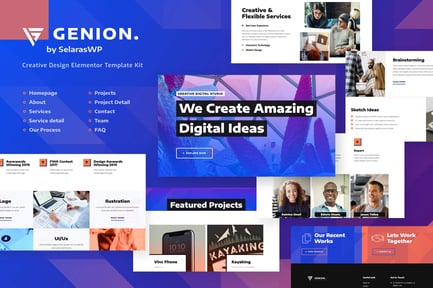Preview: Genion - Creative Digital Agency Elementor Template Kit