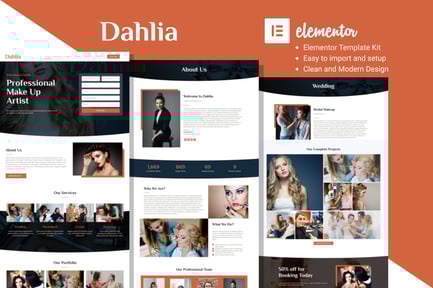 Preview: Dahlia - Beauty Business Elementor Template Kit