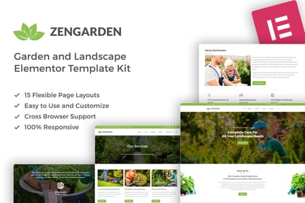 Preview: ZenGarden - Garden & Landscape Elementor Template Kit