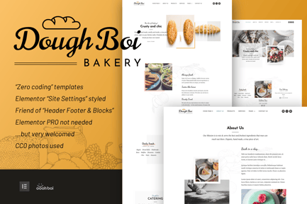 Preview: DoughBoiBakery - Bakery Cakery Elementor Template Kit