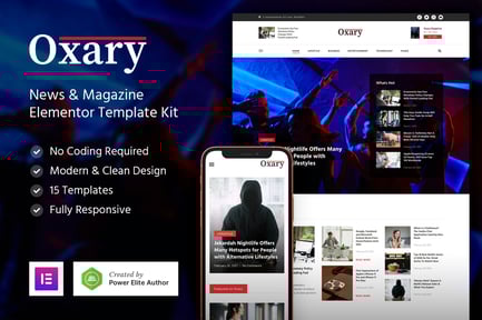 Preview: Oxary – News & Magazine Elementor Template Kit