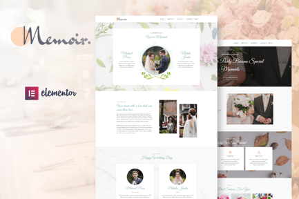 Preview: Memoir - Wedding Event & Party Organizer Elementor Template Kit