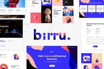 Preview: Birru - Simple Portfolio Elementor Template Kit