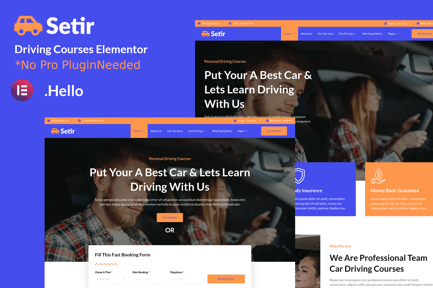Preview: Setir - Driving Courses Elementor Template Kit