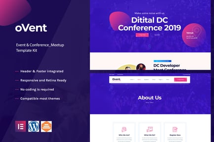 Preview: Ovent - Event Conference & Meetup Elementor Template Kit