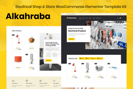 Preview: Alkahraba - Electrical Shop & Store WooCommerce Elementor Template Kit