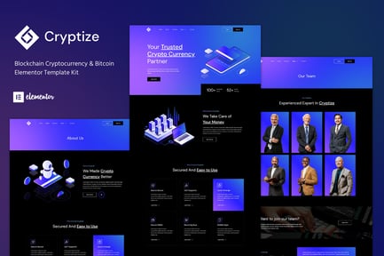 Preview: Cryptize - Blockchain Cryptocurrency & Bitcoin Elementor Template Kit