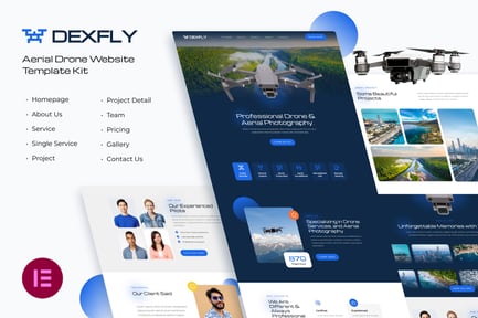 Preview: Dexfly | Drone & Aerial Photography Elementor Template Kit