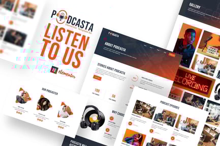 Preview: Podcasta - Podcast & Streaming Elementor Template Kit