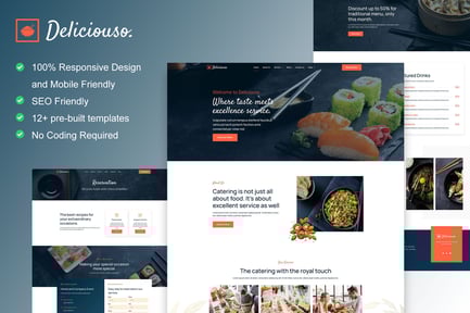 Preview: Deliciouso - Catering & Restaurant Elementor Template Kit
