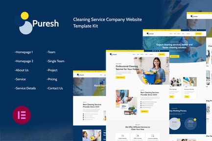 Preview: Puresh | Cleaning Services Company Elementor Template Kit