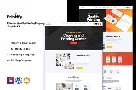 Preview: Printify - Printing Company Elementor Template Kit
