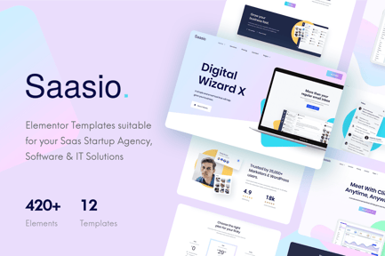 Preview: Saasio - Saas & Startup Elementor Template Kit