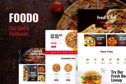 Preview: Foodo - Fast Food & Pizza Elementor Template Kit