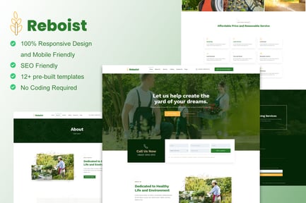 Preview: Reboist - Landscape & Gardening Elementor Template Kit