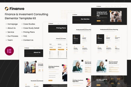 Preview: Finanvo | Finance & Investment Consulting Elementor Template Kit