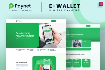 Preview: Paynet Digital E-wallet Elementor Template Kit