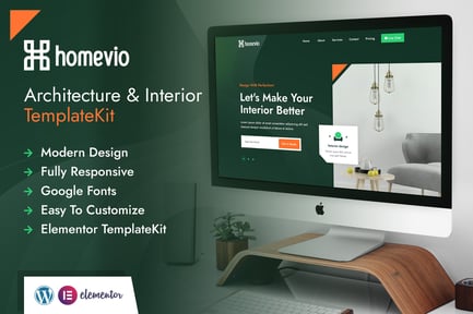 Preview: Homevio | Architecture Interior Elementor Template Kit