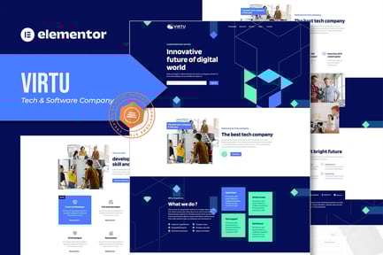 Preview: Virtu - Tech & Software Company Elementor Template kit