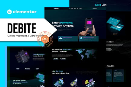 Preview: Debite - Card Payment & Online Payment Elementor Template Kit