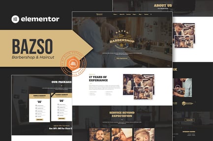 Preview: Bazso - Barbershop Elementor Template Kit